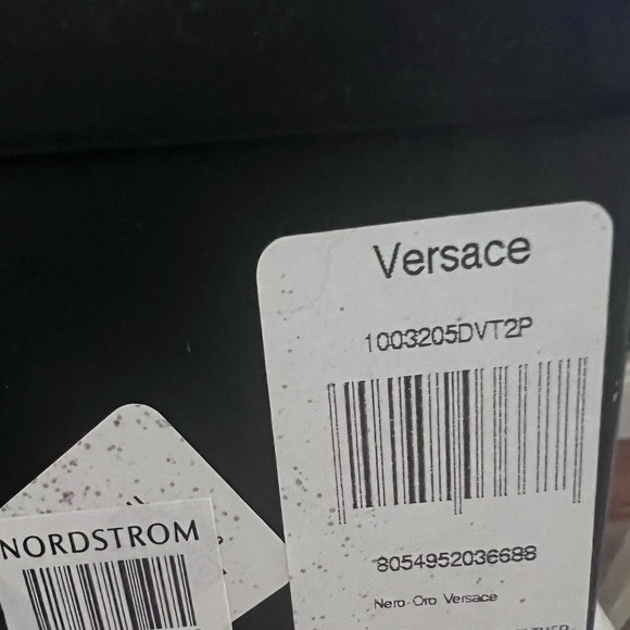 Versace Safety Pin Metallic Ankle Strap Sandal on calf leather - Picture 5 of 5